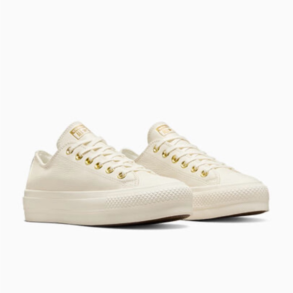 Platform Converse Cream and Gold NEW